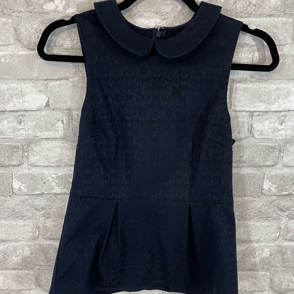 J.Crew Peplum Navy Top